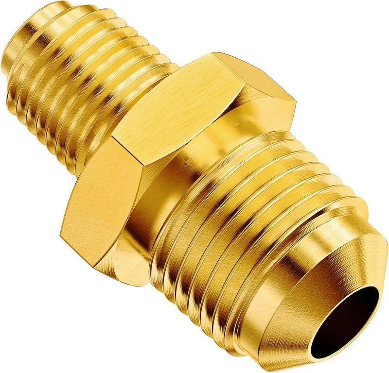 CALPOSE Propane Gas Fitting Connector, 3/8" Flare X 1/8" MNPT Brass Tube Fitting Connector with 1mm Caliber, Turkey Pot Cooker Fryer Parts for High-Pressure Propane Equipment - Image 1